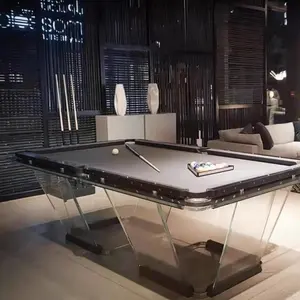 2024热卖优雅奢华水晶玻璃台球桌可定制台球桌家居装饰免费配件