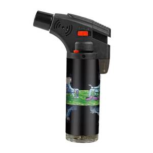 2025 nouveauté logo personnalisé coupe-vent butane gaz Jet briquets torche obliques briquets rechargeables en plastique pour cadeaux - Product Image 4