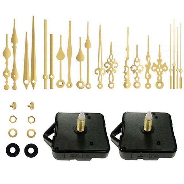 5168S Art Deco Hanging Quartz Silent Sweep Wall Clock Movement with Needle Display and Gold Arrows