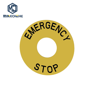 ป้ายหยุดฉุกเฉินรุ่น XB2 ใหม่และของแท้ รุ่น ZB2BY9330C ZB2BY9330 สำหรับสวิตช์ สีเหลือง ขนาด 60 มม. แผ่นป้ายพลาสติก - Product Image 1