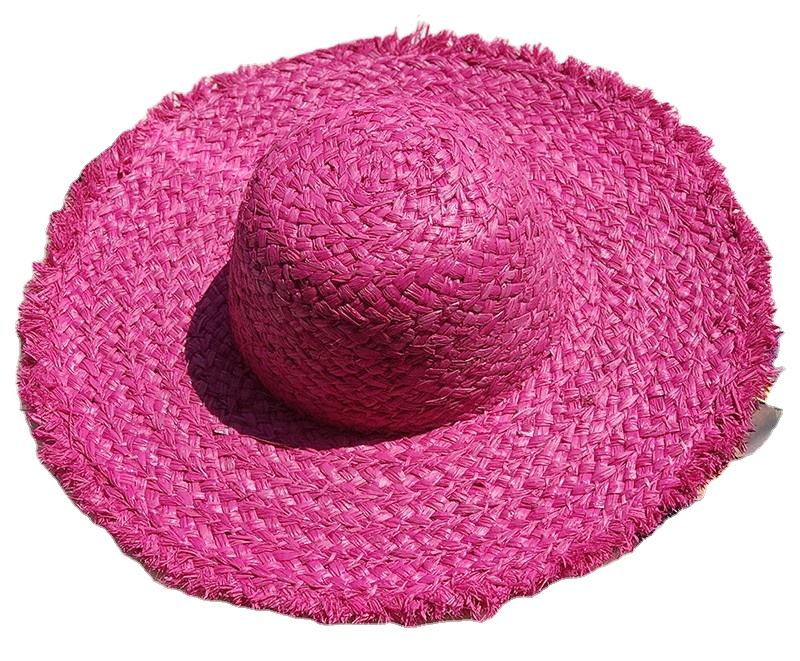 Women Manufacture Bulk Wide Brim Fashion Floppy Raffia Straw Sun
