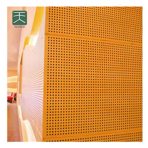 Tg toàn bộ gỗ Auditorium hội trường dự án Đen MDF tường âm thanh hấp thụ 18 mét Micro đục Acoustic Bảng điều chỉnh - Product Image 1