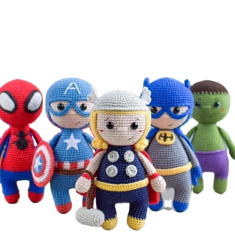 New Arrived Custom Amigurumi Superhero Crochet Doll Crocheted Toys For Kids