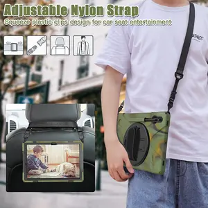 Military Duty Shockproof Tablet Cover With Hands Strap Shoulder Strap Rotate Stand For Samsung Galaxy Tab A8 10.5 X200 X205