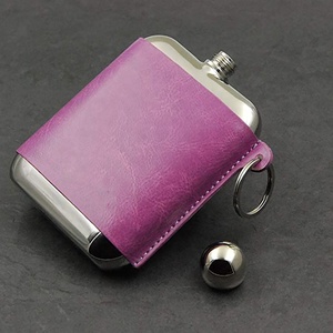 New Arrival <span class=keywords><strong>6oz</strong></span> kích thước tiêu chuẩn thép không gỉ Pocket <span class=keywords><strong>hip</strong></span> flasks rượu vang vuông <span class=keywords><strong>Flask</strong></span> với PU Leather Pouch - Product Image 2