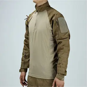 Custom Top Training Suit Breathable Clothes Wear resistant Long Sleeve Camouflage T shirt For Outdoor Training