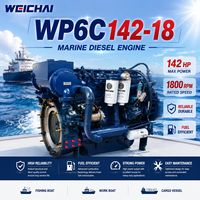 Moteur diesel marin Weichai WP6C142-18, 142 CV, 1800 tr/min, 6 cylindres, turbocompressé, refroidi par eau, pour bateau de pêche