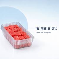 Boîte d'emballage alimentaire carrée transparente en PET recyclable jetable pour tomates fraîches, fraises, raisins, salades (plastique)