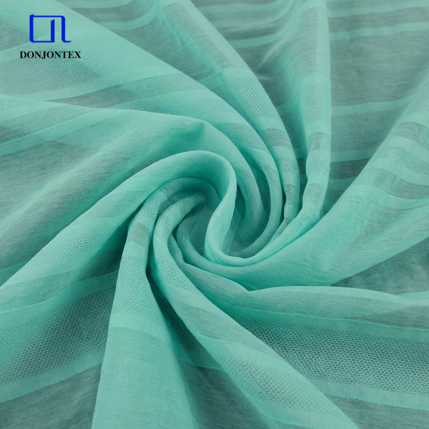 Breathable Lightweight Nylon Viscose Jacquard Horizontal Stripe Fabrics For Clothing Wear Blouses