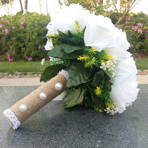 S0161R Nuevo Ramo de Rosas de Simulación con Perlas, de Alta Calidad, para Novia, Ramo de Boda - Product Image 2