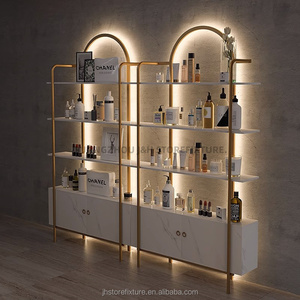 Nhà Máy Chuyên Nghiệp Giày Giá Lưu Trữ Hiển Thị Đứng Cho Chăm Sóc Da Vẻ Đẹp Cửa Hàng Với Ánh Sáng Sáng Bóng Vàng Nail Polish Hiển Thị Kệ - Product Image 4