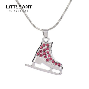 Fine Silver Tone Cristal <span class=keywords><strong>Patin</strong></span> À <span class=keywords><strong>Glace</strong></span> Pendentif Collier Multicolore Zircon Non Fading Patinage À Roulettes Collier <span class=keywords><strong>Pour</strong></span> Adolescents Filles Cadeau - Product Image 4