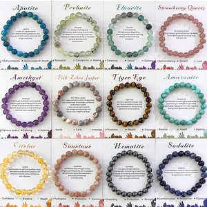 Cristal de guérison hommes soulagement du Stress anxiété Yoga 8mm oeil de tigre Agates Bracelet en Quartz Rose pour femmes bijoux énergétiques - Product Image 3