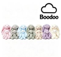 Boneka Kelinci Berbulu 8 Inci, Boneka Hewan Lucu Lembut, Penghilang Stres Unisex, Kain Super Lembut, Isi Kapas PP