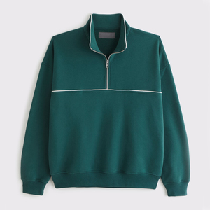 Felpe con Cappuccio da <span class=keywords><strong>Uomo</strong></span> in Cotone Pesante con Logo Personalizzato Ricamato, <span class=keywords><strong>Felpa</strong></span> Tecnica a <span class=keywords><strong>Mezza</strong></span> <span class=keywords><strong>Zip</strong></span> a Maniche Lunghe per <span class=keywords><strong>Uomo</strong></span> - Product Image 6