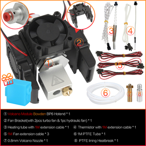 3DSWAY Máy In 3D <span class=keywords><strong>E3D</strong></span> <span class=keywords><strong>V6</strong></span> <span class=keywords><strong>Hotend</strong></span> Kit Tất Cả Kim Loại Từ Xa Bowden Trực Tiếp Wade Máy Đùn Volcano Quạt Làm Mát Khung PT100 Phụ Kiện - Product Image 2