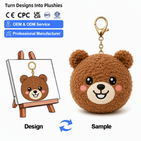 Porte-clés mini-ours en peluche personnalisé par le fabricant chinois – Design sur mesure pour entreprise, sublimation, animal en peluche mignon en coton