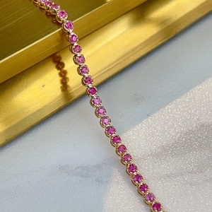 Xinfly - Brazalete de Dedo de Oro Sólido de 18K con Piedras Preciosas de Arcoíris, Rubí, Zafiro, Esmeralda, AU750, Cadena de Mano, Joyería Fina para Mujer - Product Image 3