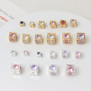 Perles entretoises cubiques en laiton plaqué or 18 carats avec zircon, 5mm, 6mm, 8mm, 10mm, pour la fabrication de bijoux, bracelets et colliers DIY - Product Image 2
