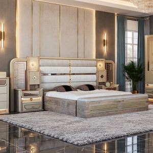 Ensemble de mobilier de chambre complet de luxe royal turc en or, lit king size, cadre en bois moderne pour villa, ensemble complet de luxe 8875 - Product Image 3
