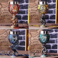 Chopes à bière en acier inoxydable avec poignée, thème Quatre Grandes Maisons Magiques, grande capacité, design vintage de luxe léger, idéales comme cadeau souvenir