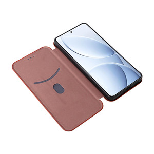 Gran oferta de funda de teléfono tipo billetera de cuero PU de fibra de carbono para Redmi K80/POCO F7 Pro - Product Image 2