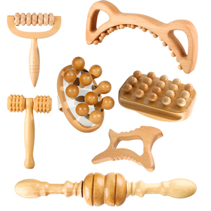 Masseur de drainage lymphatique en bois et kit d'outils Gua Sha produits de massage de mise en forme du corps - Product Image 4