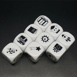 Dados <span class=keywords><strong>de</strong></span> 25 mm con Base Blanca e Ícono Negro, Personalizables Directamente <span class=keywords><strong>de</strong></span> Fábrica para Juegos Educativos Infantiles - Product Image 3
