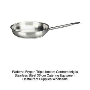 Stainless Steel Frying <b>Pan</b> with Helper <b>Handle</b> Ø 36 cm, Triple-Layer Base Paderno - Product Image 2