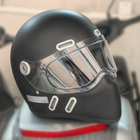 Casque rétro 3C&DOT, directement de l'usine - Fibre de verre, visière, fixation rapide