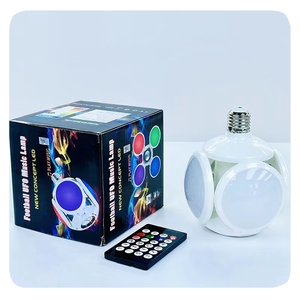 Nhà Máy Mới Bóng Đá E27 <span class=keywords><strong>RGB</strong></span> Đa Màu Sắc Thay Đổi Thông Minh Bóng Đèn Loa Có Thể Gập Lại Ứng Dụng Từ Xa Âm Nhạc Sync LED Ánh Sáng Bóng Đèn Đèn - Product Image 5