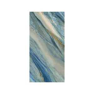 بلاط أرضيات من البورسلين 600×1200 مم مزجج أزرق اللون