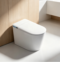 803 Toilette intelligente monobloc avec couvercle automatique, siège chauffant, protection en mousse, chasse d'eau automatique, bidet intégré, siphon en P inclus