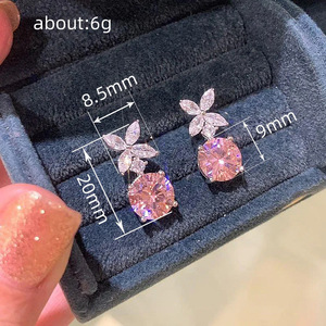 Orecchini Pendenti Floreali Scintillanti per Donne, Eleganti Orecchini a Fiore per Uso Quotidiano e Feste, Gioielli alla Moda - Product Image 4
