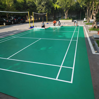 Revêtement de sol PVC multifonctionnel Runsure à absorption des chocs 22 dB, surface marbrée, adapté au pickleball, fourni par le fabricant pour les stades