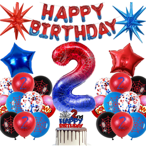 Decoración de Fiesta de Cumpleaños de Spider-Man, Globos de Número Gigante de Feliz Cumpleaños, Guirnalda de Globos de Látex Impresos, Adornos para Pastel - Product Image 4