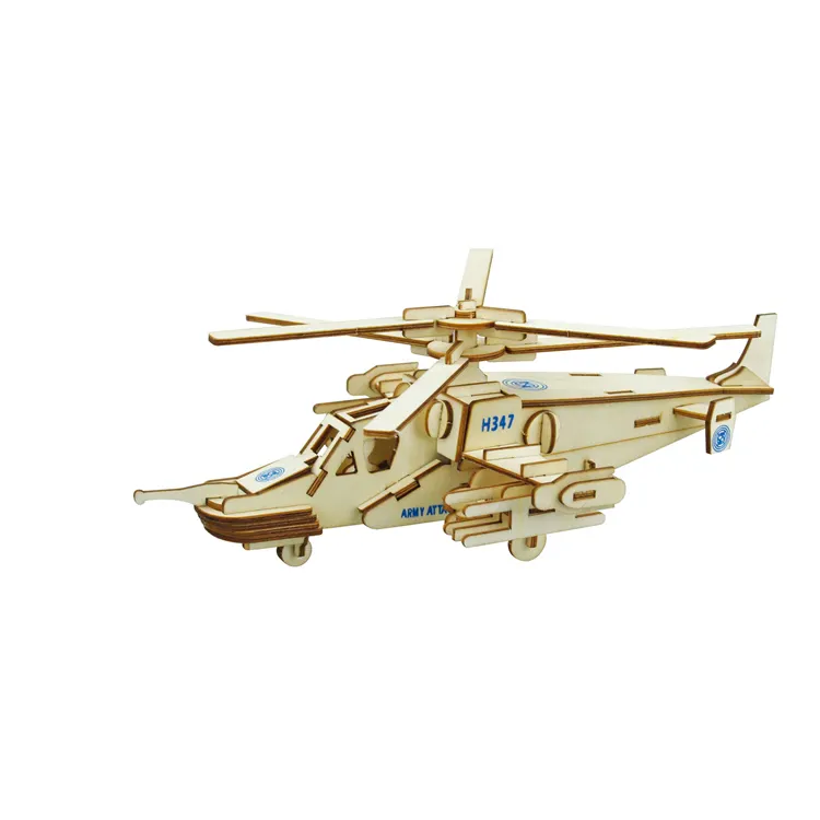 Factory Outlet Airplane Helicopter Shape Customized Kids Toys 3d Wooden Puzzle Toys