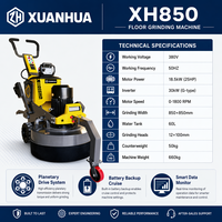 Pulidora de Pisos de Concreto XH850 de 18.5KW con Disco Planetario, Máquina para Pulir Pisos Epóxicos, Pulidora de Pisos de Diamante con Control Remoto