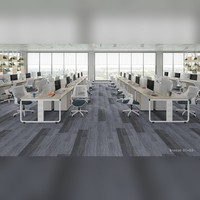 Dalles de moquette modulaires en polyester à boucles, rayées, amorties, lavables, emboîtables, antidérapantes, pour bureaux et hôtels
