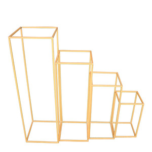 New 4pcs Modern Tall Metal Wedding Flower <b>Stand</b> <b>Vase</b> Set with Durable Golden Holder - Product Image 4