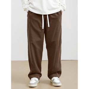 Pantalones de pana holgados informales personalizados para hombre, pantalones de chándal holgados de pierna ancha de algodón 100% con bolsillos con cordón en la cintura elástica - Product Image 2