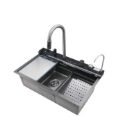 Évier de cuisine en acier inoxydable fait main, cuve simple, qualité 304 - Product Image 3