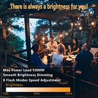 Guirlandes lumineuses à télécommande extérieure 750W-1500W Max Dimmable Interrupteur sans fil Gradateur