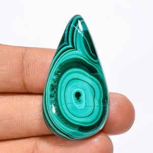 100% malaquita natural cabujón en forma de mezcla, suelta piedra preciosa, 74 Ct 40X21X7mm, tamaño personalizable certificado por terceros, - Product Image 2