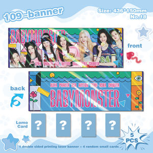 Enlace Total |   Pancarta Portátil de Doble Cara con Estampado de Kpop Stray Kids/Twice/Baby Monster, Regalo para Fans - Product Image 4