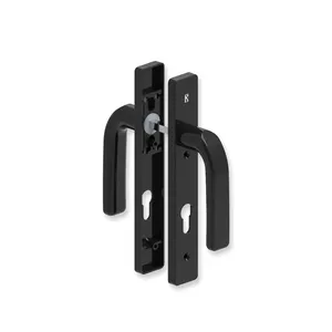 Modern Aluminum Alloy Black Gate Handle Lock Mental Lever Door Handle for front door