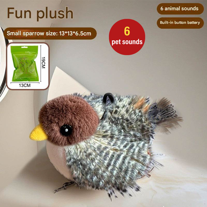 Petit moineau gris&nbsp;: 13*13*2,5 cm (version batterie)