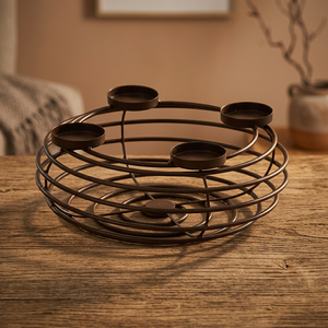 Chaman India Handmade Iron Advent <b>Wreath</b> Pillar Candle Holders for Home Decoration - Product Image 3