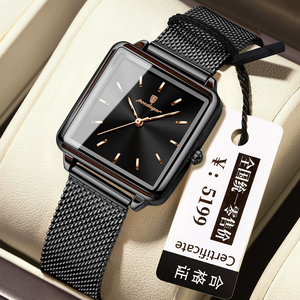 <span class=keywords><strong>Reloj</strong></span> de Cuarzo POEDAGAR 793 de Lujo para Mujer, Cuadrado, Luminoso, Resistente al Agua, con Correa de Malla de Acero Inoxidable - Product Image 4