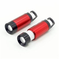 Senter Gantungan Kunci Mini Aluminium Multifungsi 2-in-1 Pembuka Botol Baterai CR2032 Portabel Teleskopik 1W LED Lampu Camping
